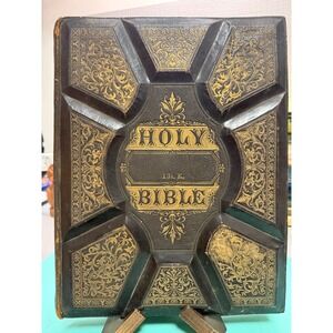 1876 Antique AJ Holman Combination Bible Prospectus Book Salesman Sample Leather